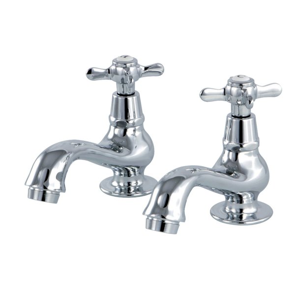 Kingston Brass KS1101BEX Basin Tap Faucet W/ Cross Handle, Polished Chrome KS1101BEX